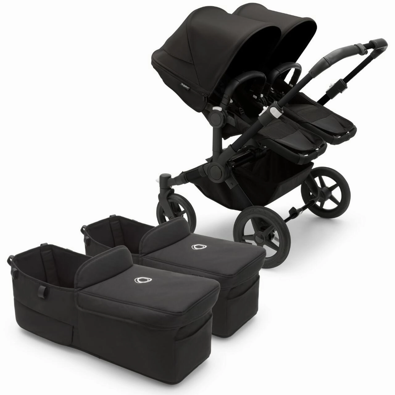 Bugaboo - Donkey 5 Twin Complete Me Travel System - BLACK/MIDNIGHT BLACK