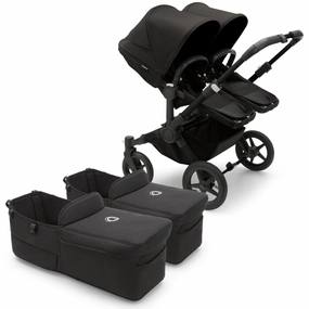Bugaboo - Donkey 5 Twin Complete Me Travel System - BLACK/MIDNIGHT BLACK