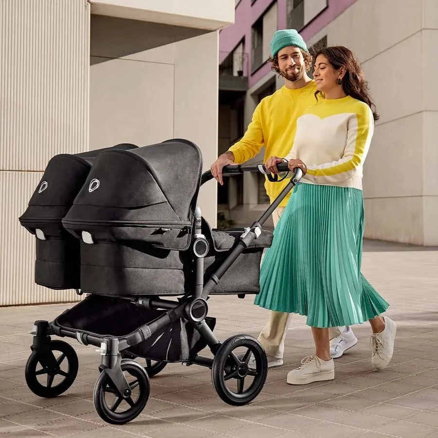 Bugaboo - Donkey 5 Twin Complete Me Travel System - BLACK/MIDNIGHT BLACK