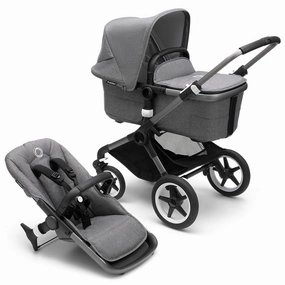 Bugaboo - Fox3 Complete Stroller in Graphite/Grey Melange-Grey Melange
