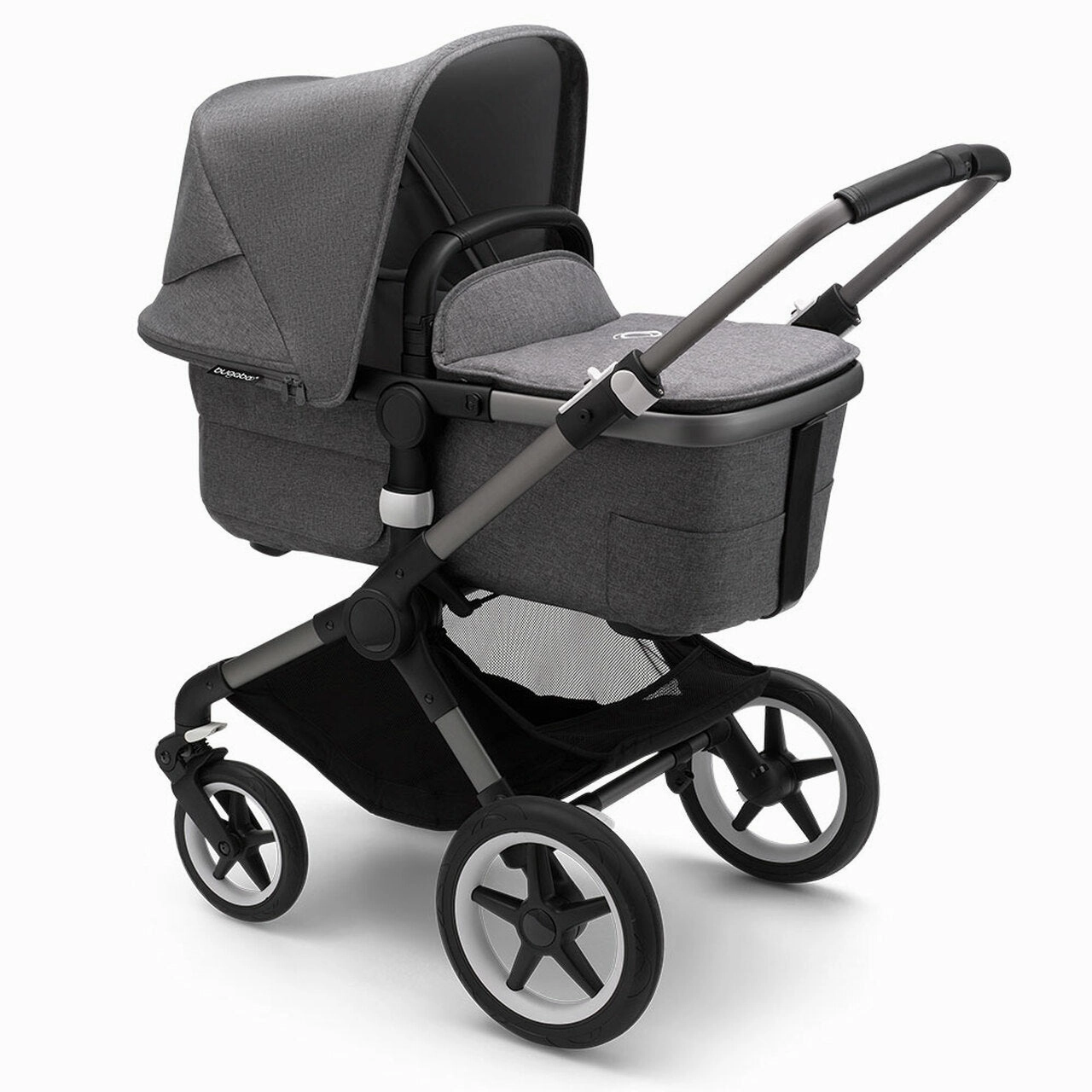 Bugaboo - Fox3 Complete Stroller in Graphite/Grey Melange-Grey Melange
