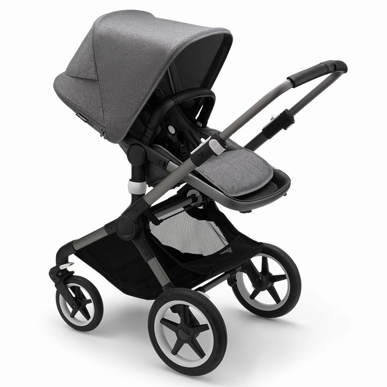 Bugaboo - Fox3 Complete Stroller in Graphite/Grey Melange-Grey Melange