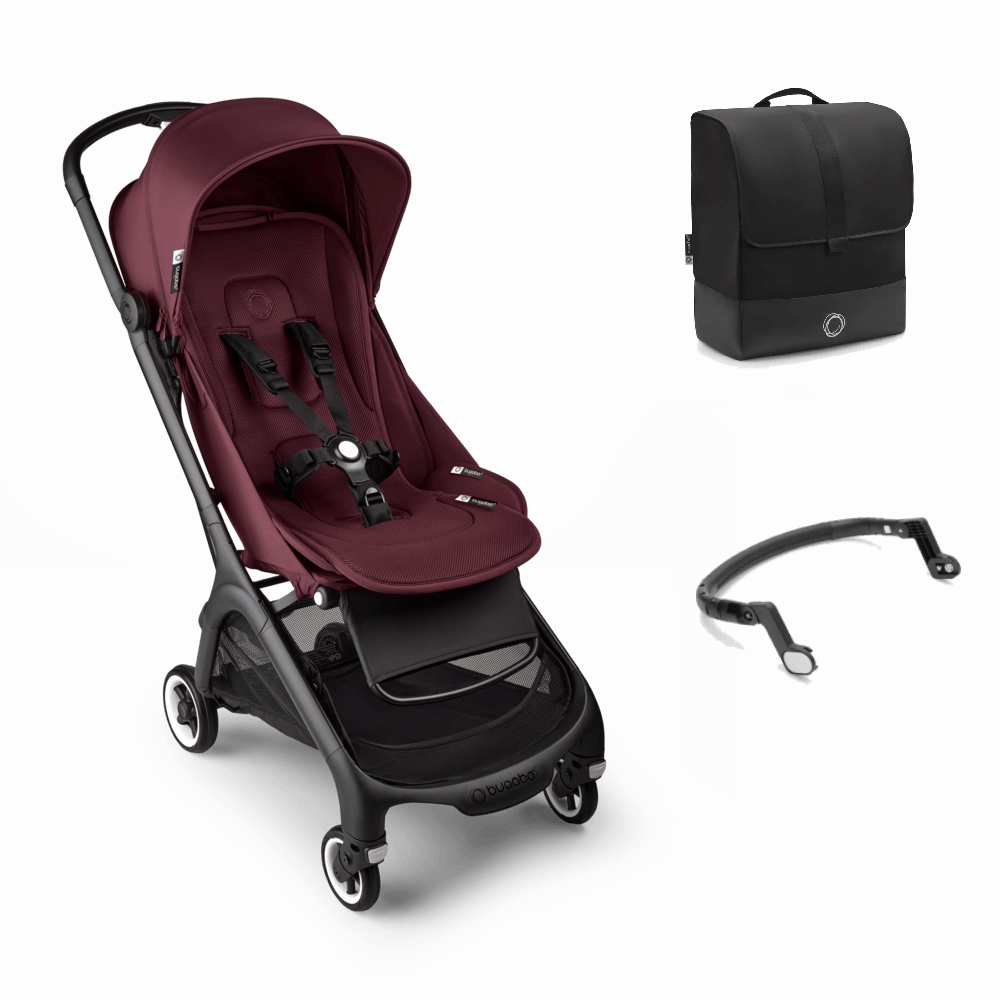 Bugaboo Butterfly Stroller with Travel Bag & Bumper Bar - Dark Cherry