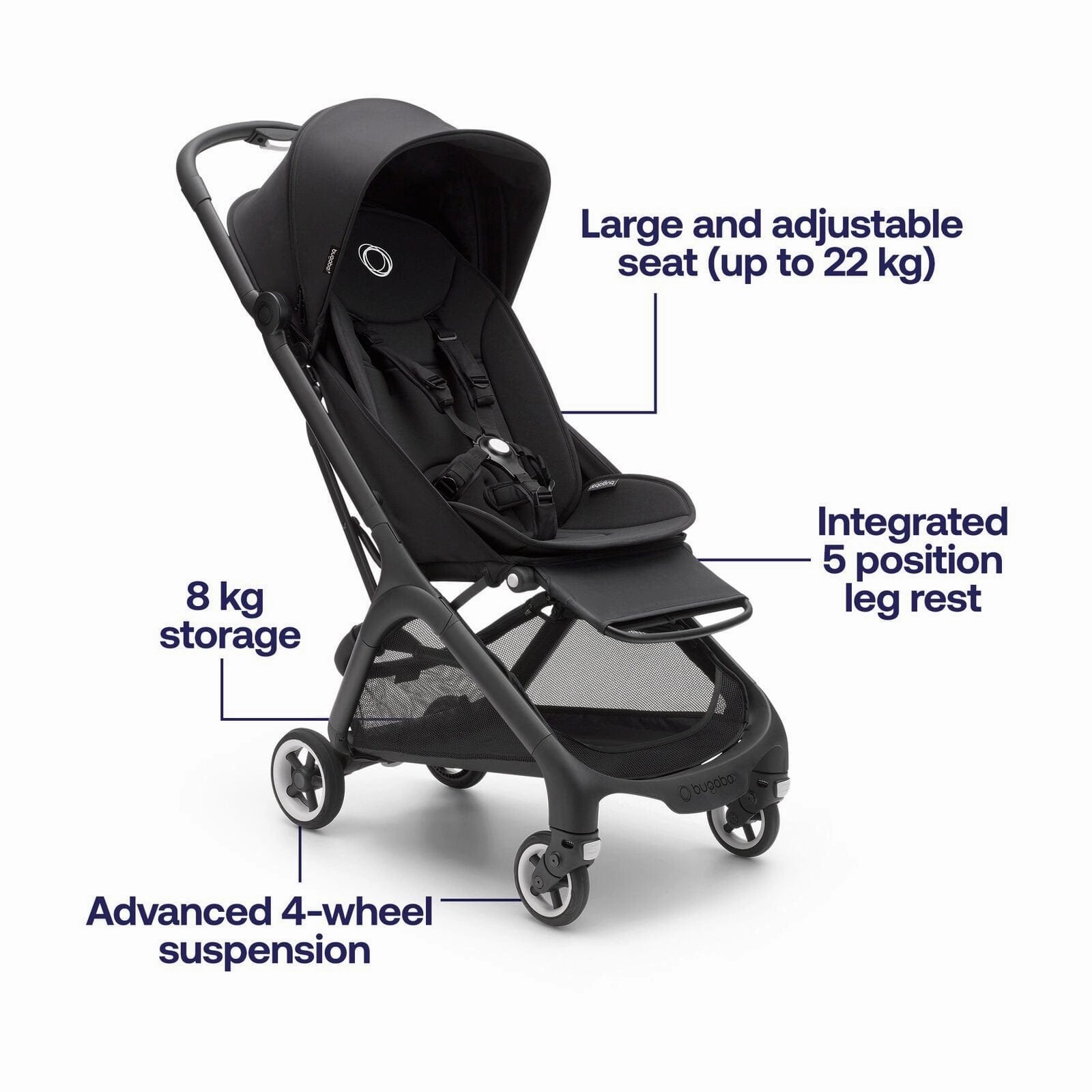 Bugaboo Butterfly Stroller with Travel Bag & Bumper Bar - Forest Green