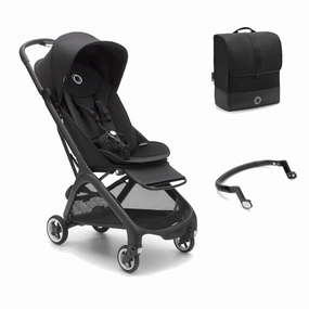 Bugaboo Butterfly Stroller with Travel Bag & Bumper Bar - Midnight Black