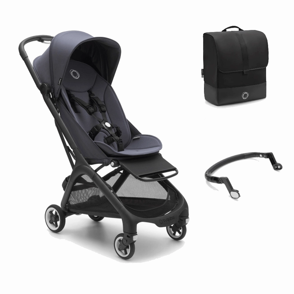 Bugaboo Butterfly Stroller with Travel Bag & Bumper Bar - Stormy Blue