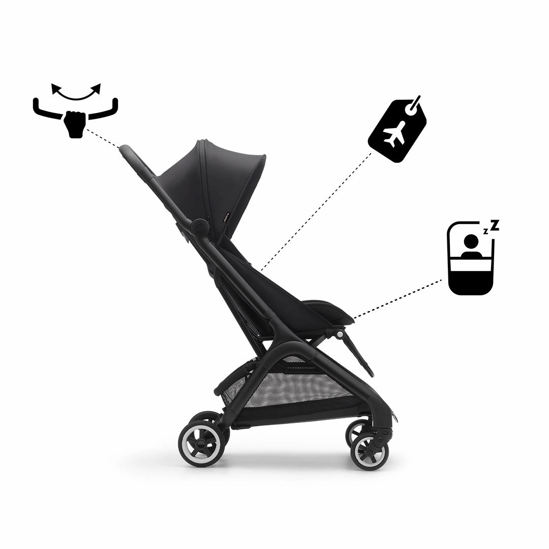 Bugaboo Butterfly Travel Pushchair - Black/Midnight Black