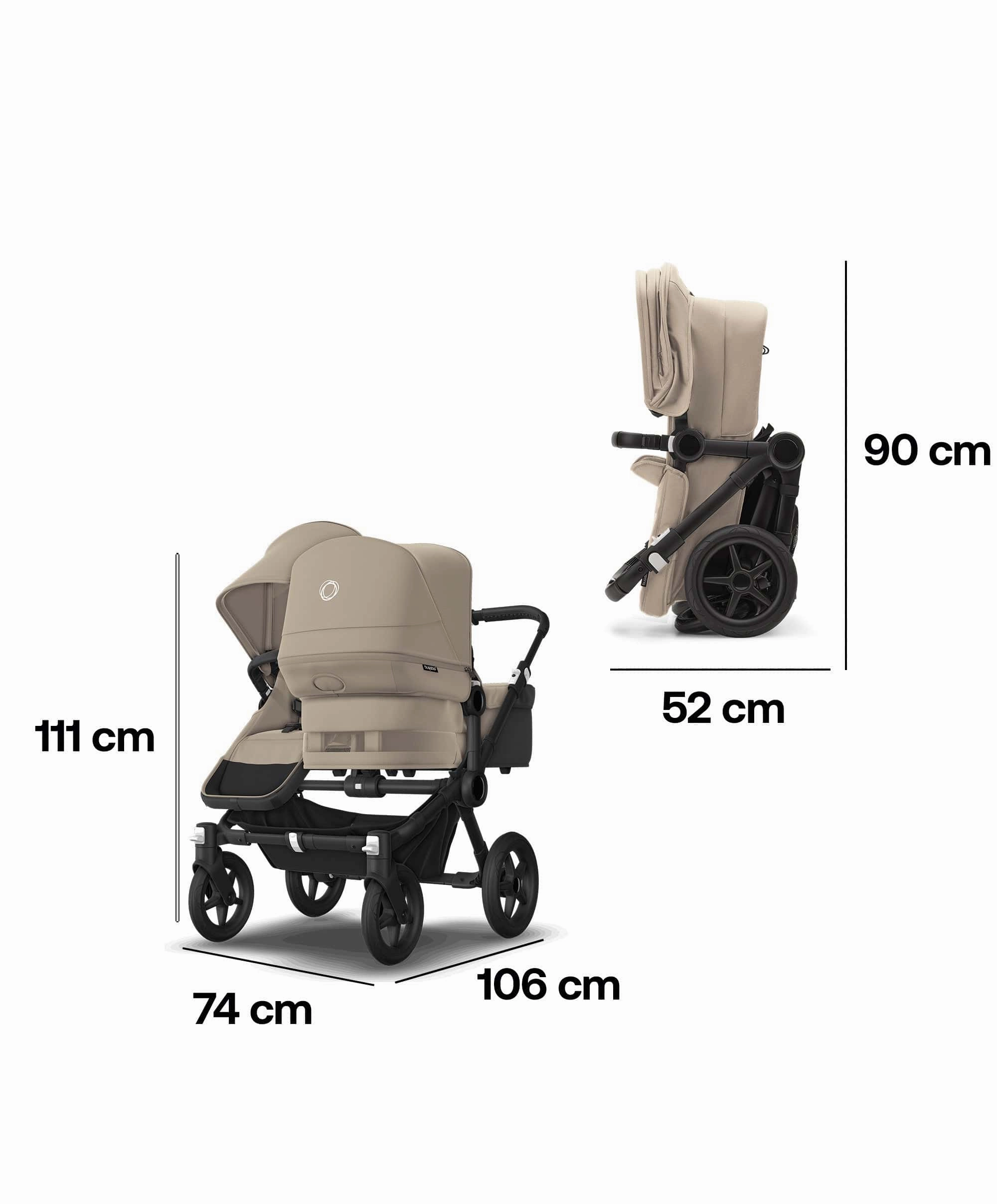 Bugaboo Donkey 5 Double Carrycot & Seat Pushchair - Desert Taupe