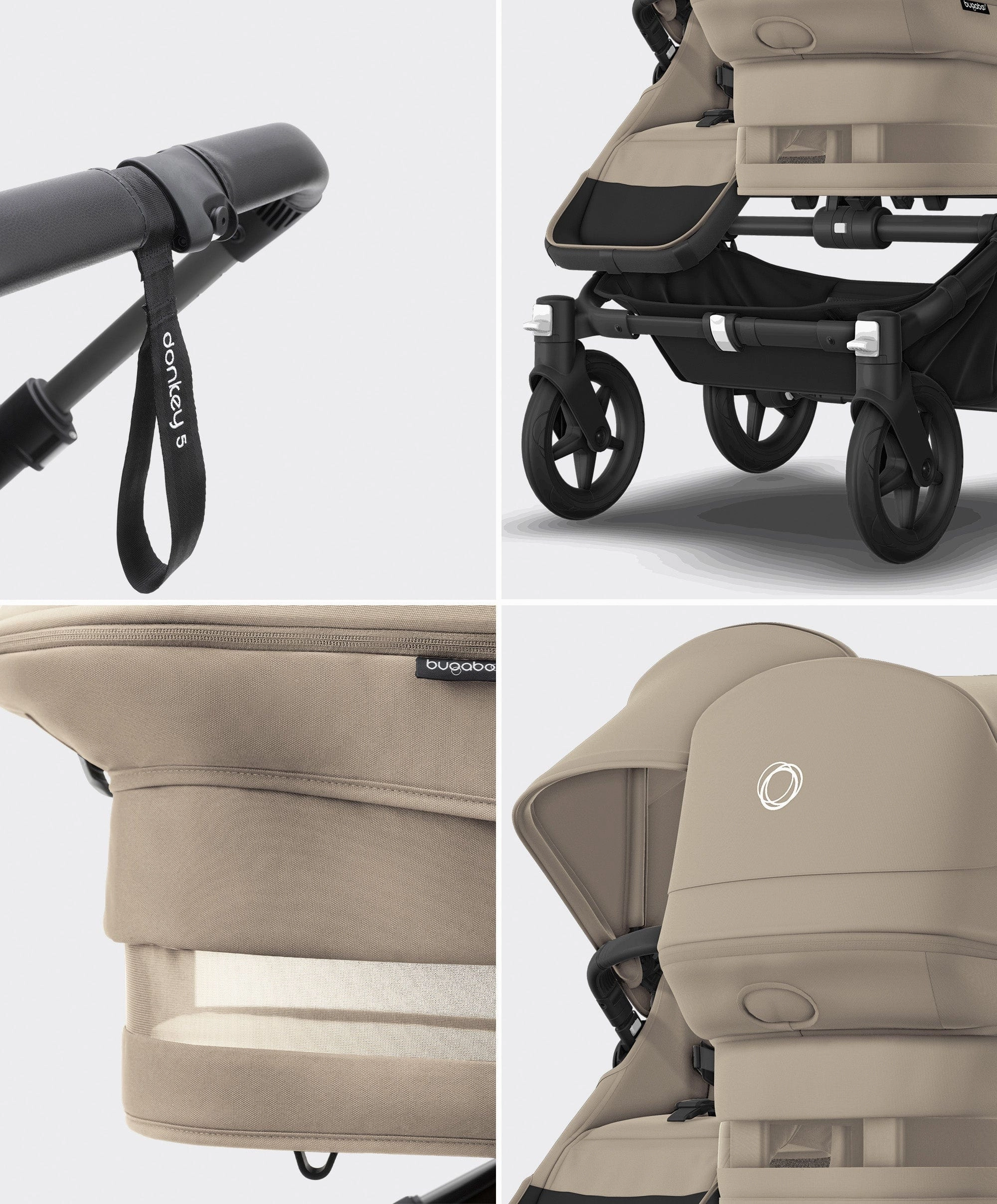 Bugaboo Donkey 5 Double Carrycot & Seat Pushchair - Desert Taupe