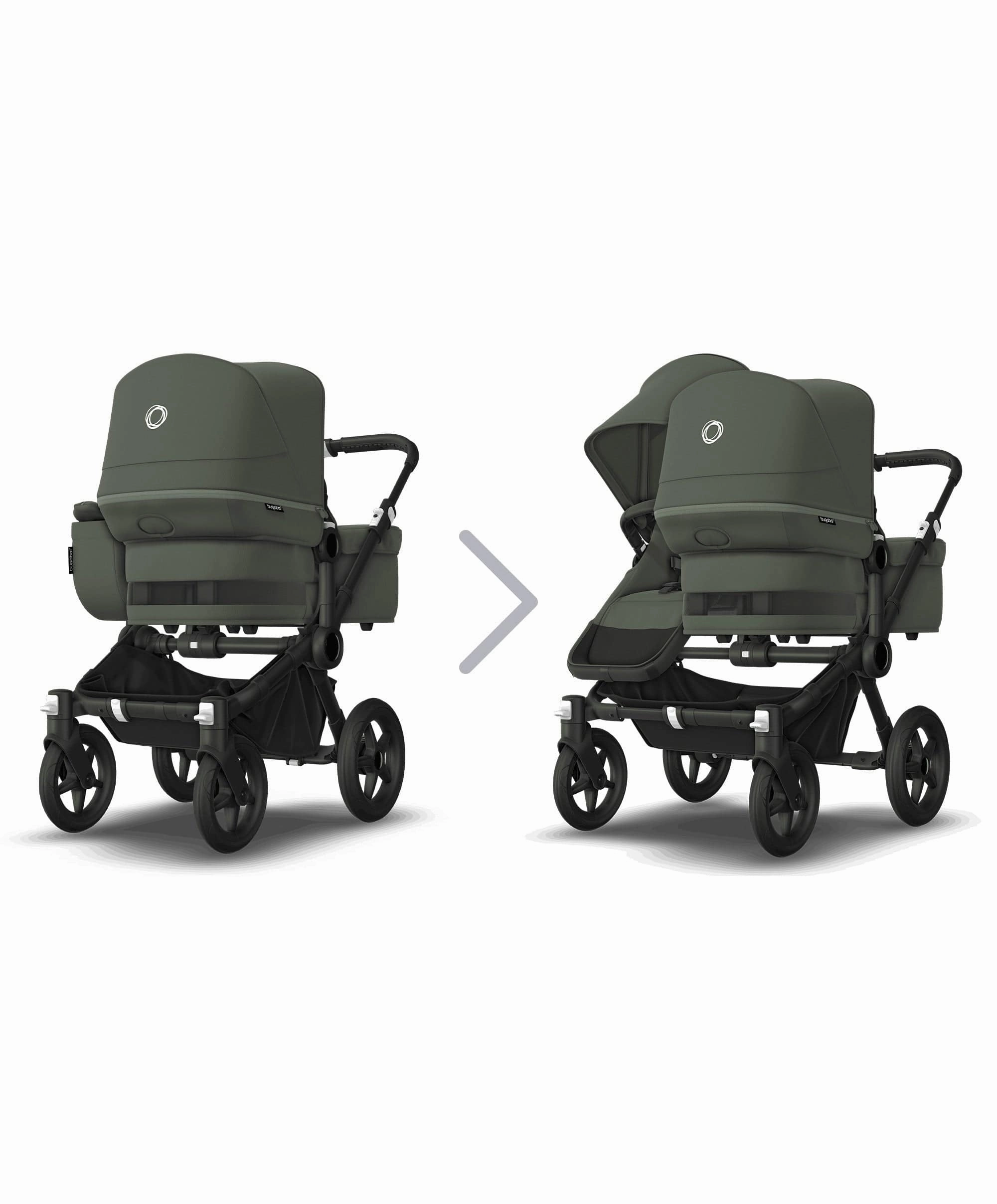 Bugaboo Donkey 5 Double Carrycot & Seat Pushchair - Forest Green