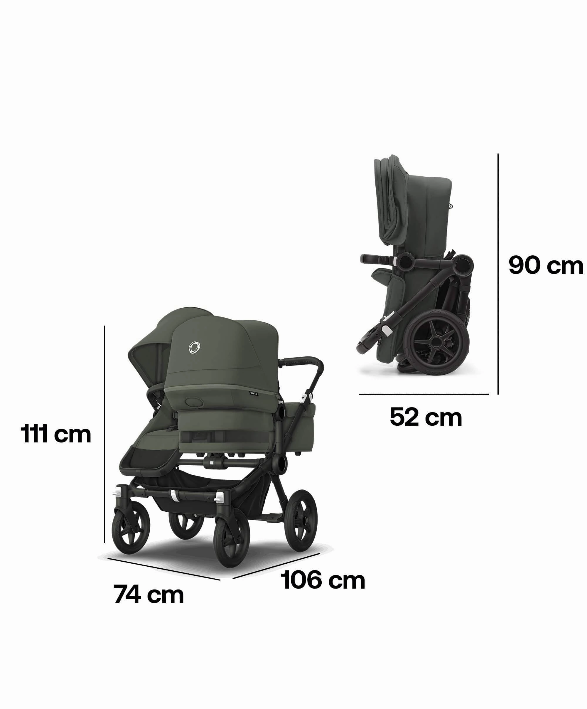 Bugaboo Donkey 5 Double Carrycot & Seat Pushchair - Forest Green