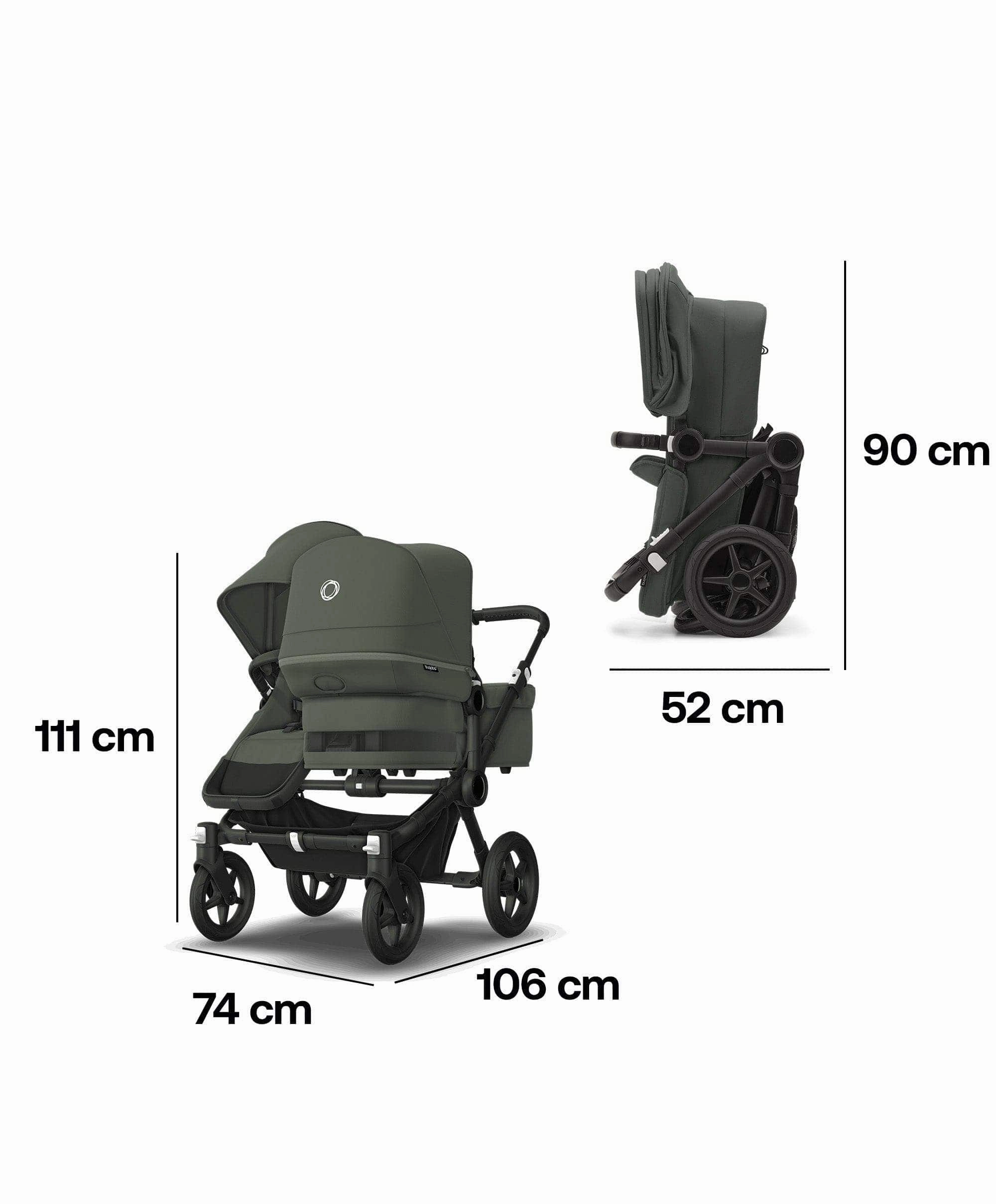 Bugaboo Donkey 5 Double Carrycot & Seat Pushchair - Forest Green