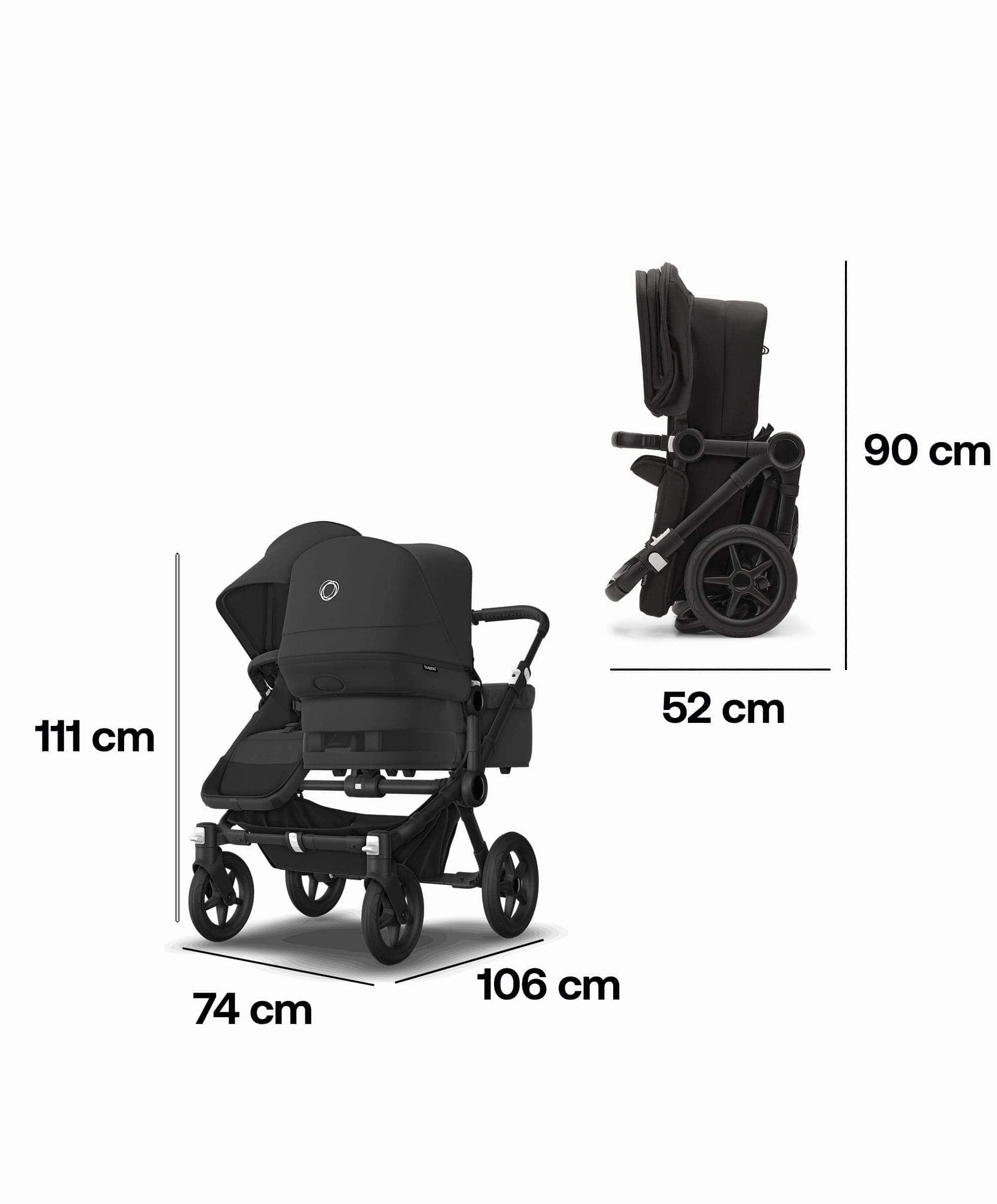 Bugaboo Donkey 5 Double Carrycot & Seat Pushchair - Midnight Black
