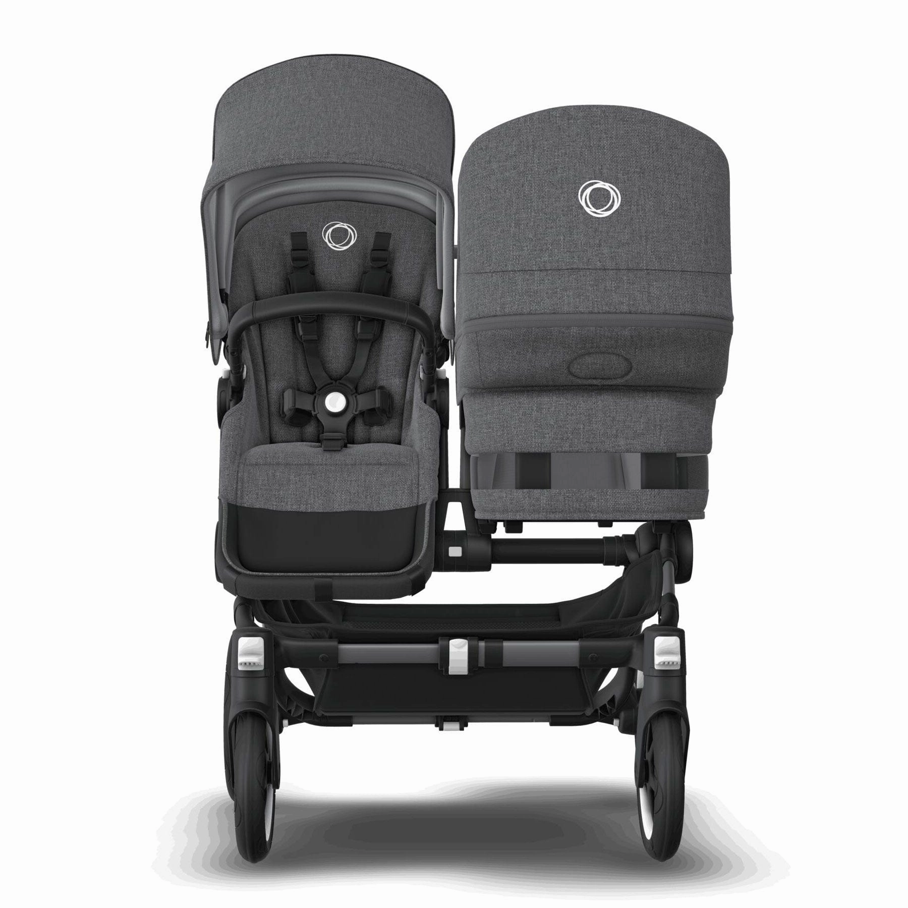 Bugaboo Donkey 5 Duo Complete Cloud T Travel System - Grey Mlange