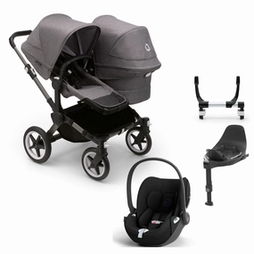 Bugaboo Donkey 5 Duo Complete Cloud T Travel System - Grey Mlange