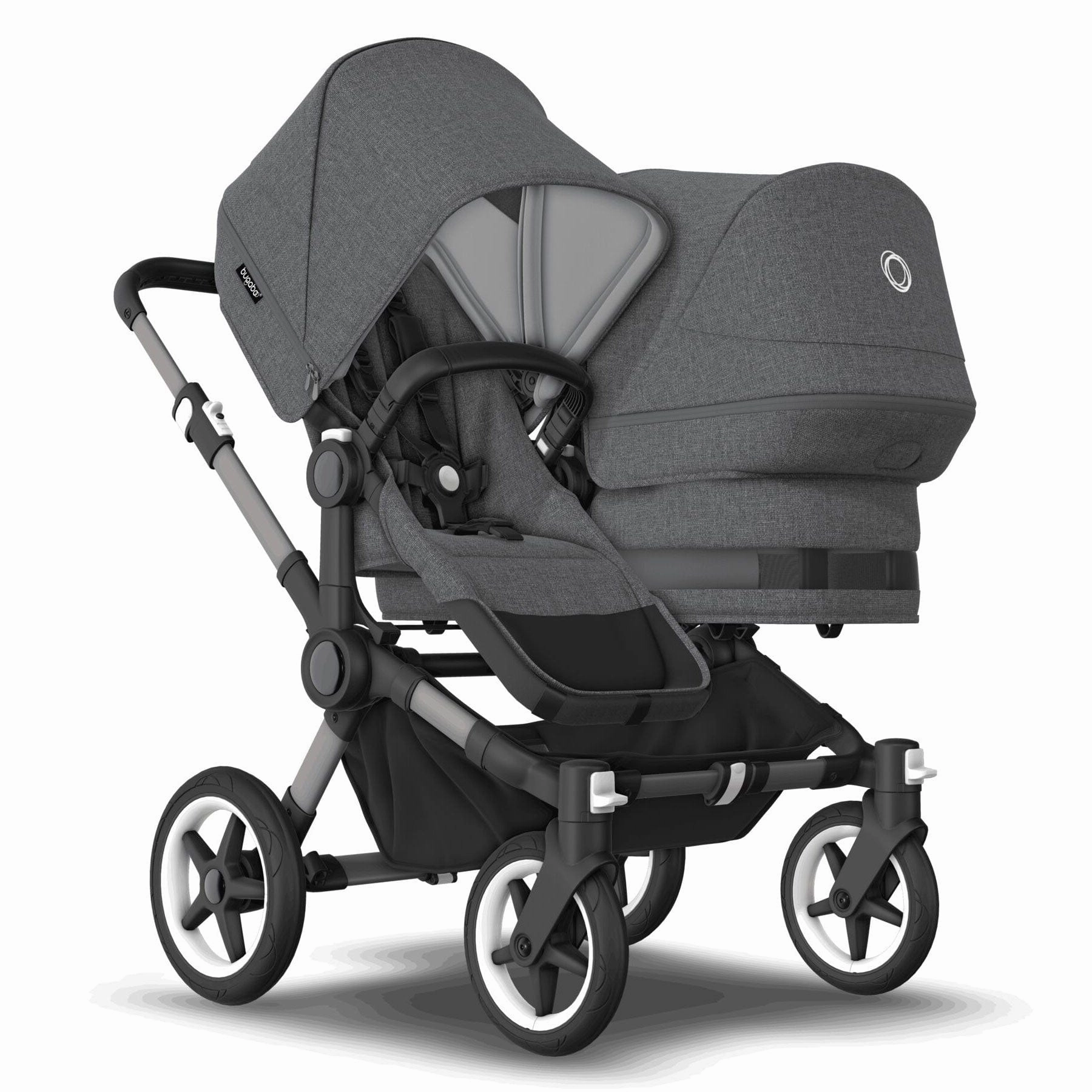Bugaboo Donkey 5 Duo Complete Pushchair - Black/Grey Mlange