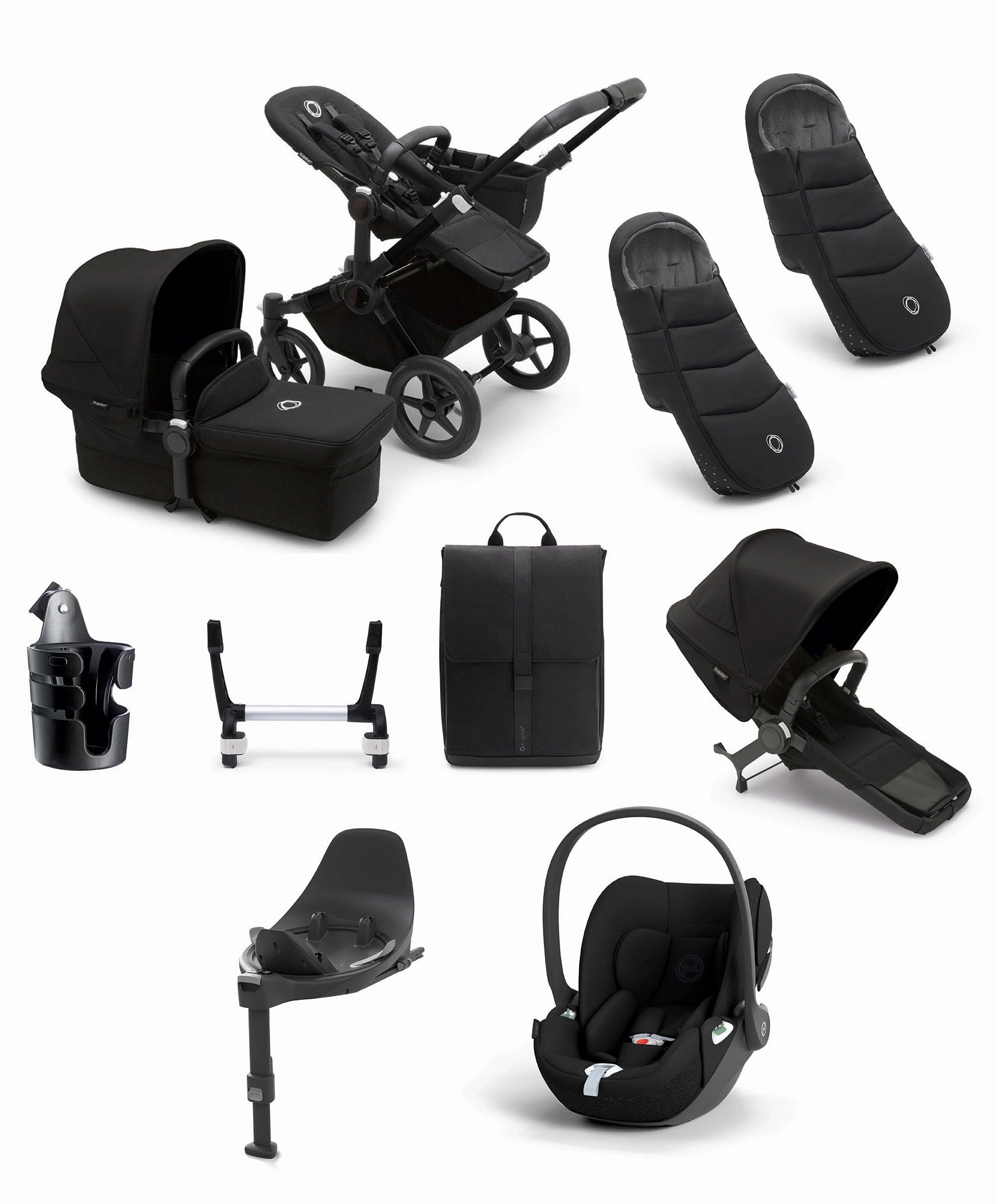 Bugaboo Donkey 5 Duo Pushchair Bundle with Cloud T Car Seat & Base - Black