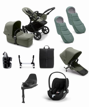 Bugaboo Donkey 5 Duo Pushchair Bundle with Cloud T Car Seat & Base - Forest Green