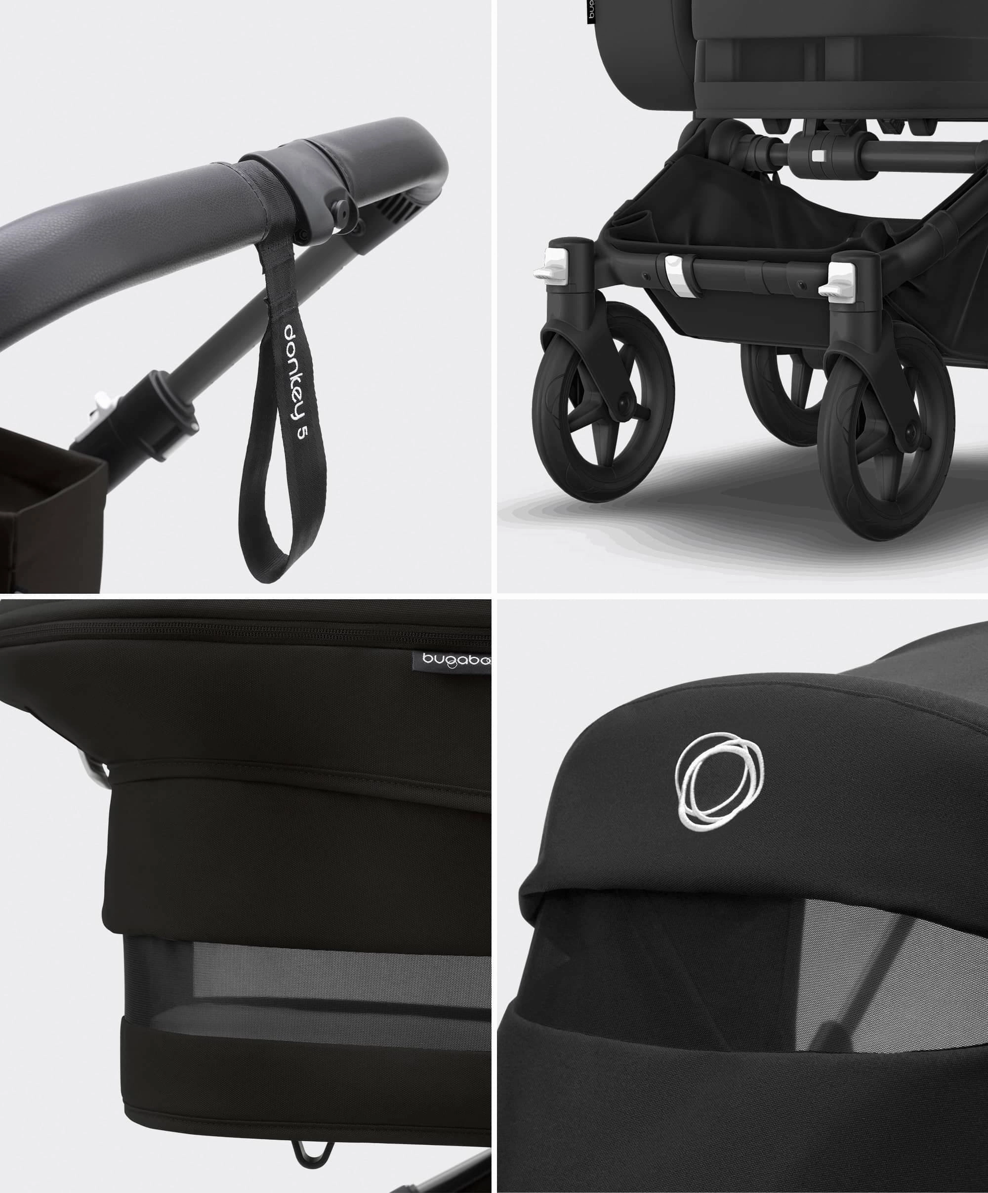 Bugaboo Donkey 5 Duo Pushchair Bundle with Maxi-Cosi Pebble 360 Pro Car Seat & Base - Black