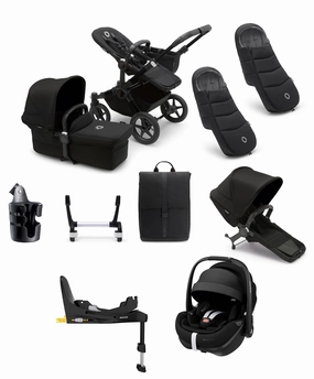 Bugaboo Donkey 5 Duo Pushchair Bundle with Maxi-Cosi Pebble 360 Pro Car Seat & Base - Black
