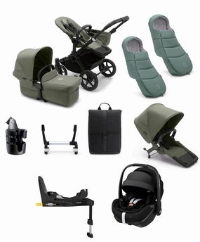 Bugaboo Donkey 5 Duo Pushchair Bundle with Maxi-Cosi Pebble 360 Pro Car Seat & Base - Forest Green