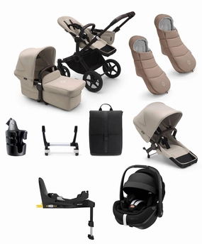 Bugaboo Donkey 5 Duo Pushchair Bundle with Maxi-Cosi Pebble 360 Pro Car Seat & Base - Taupe