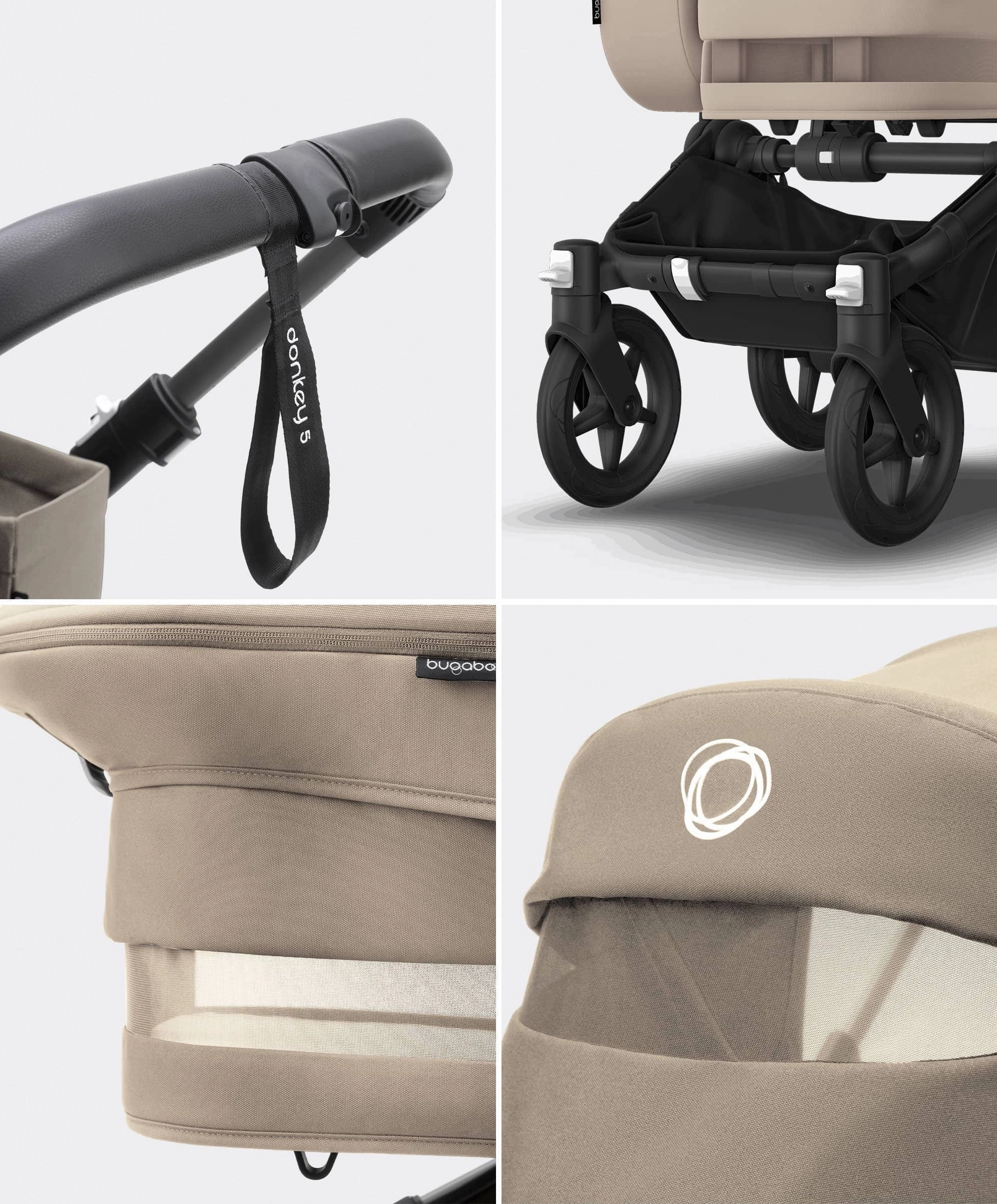 Bugaboo Donkey 5 Mono Complete Pushchair & Carrycot - Desert Taupe