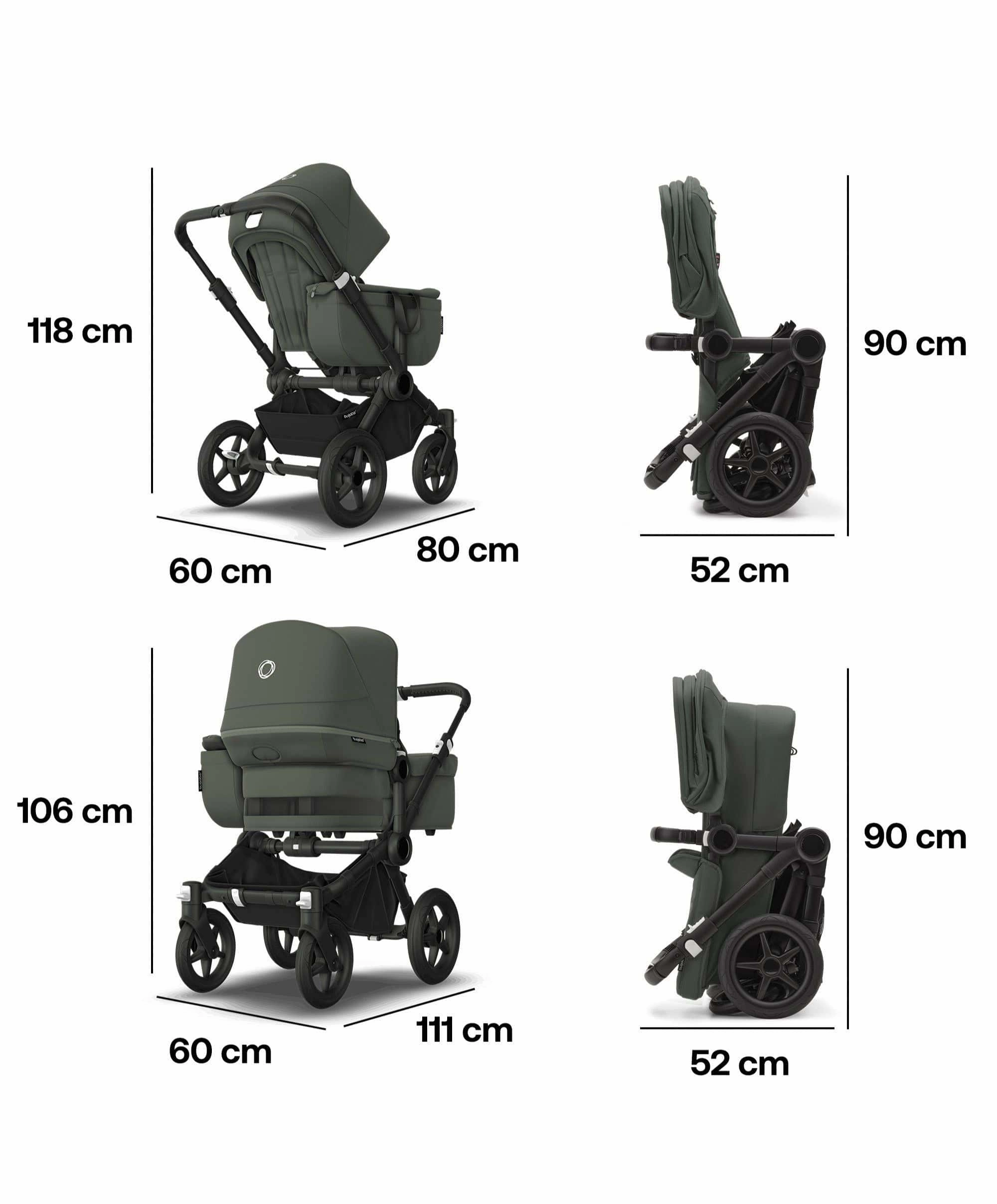 Bugaboo Donkey 5 Mono Complete Pushchair & Carrycot - Forest Green