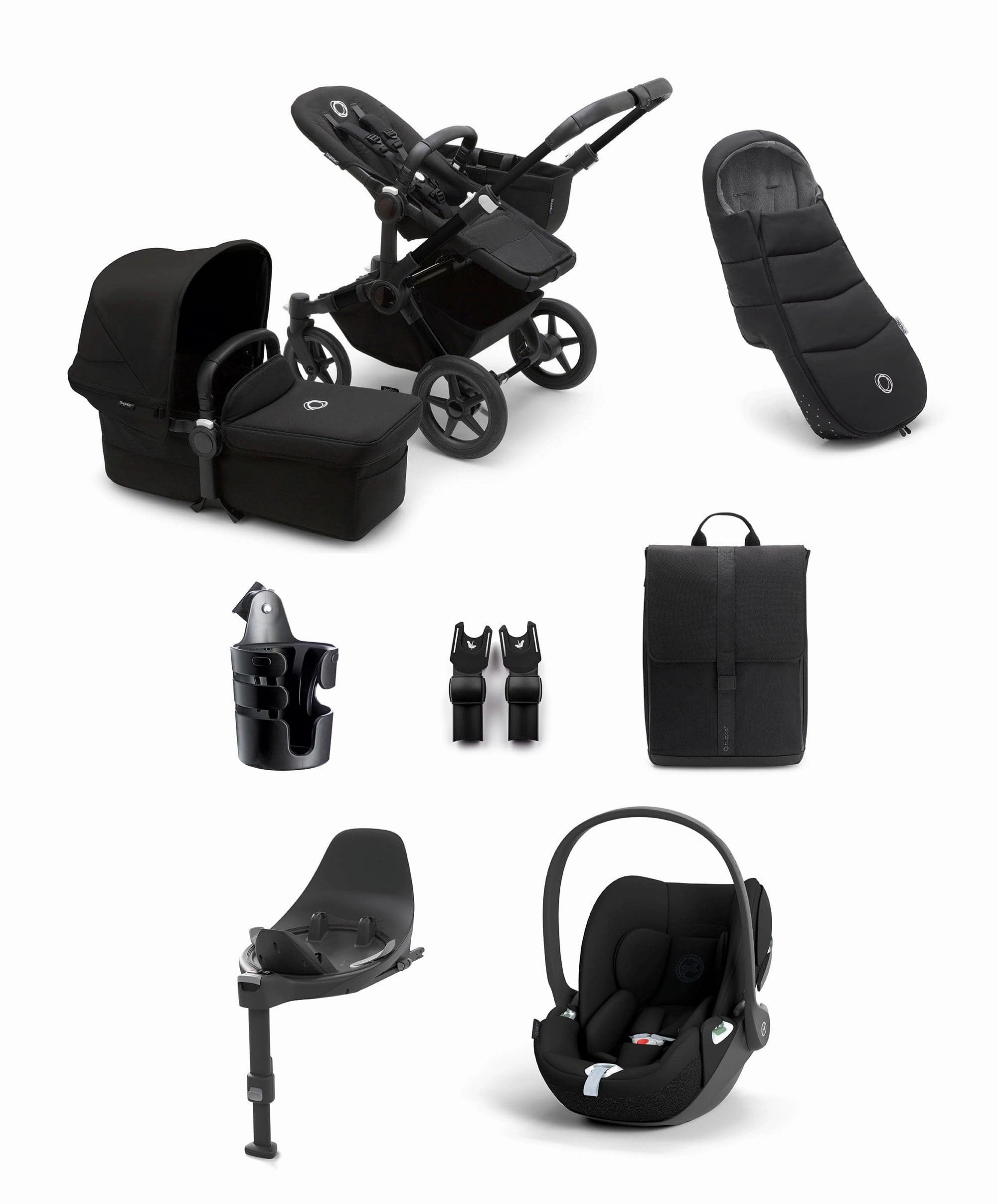 Bugaboo Donkey 5 Mono Complete Pushchair Ultimate Bundle with Cloud T Car Seat & Base - Black