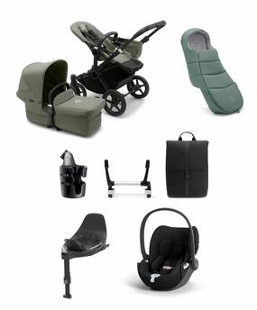 Bugaboo Donkey 5 Mono Complete Pushchair Ultimate Bundle with Cloud T Car Seat & Base - Forest Green