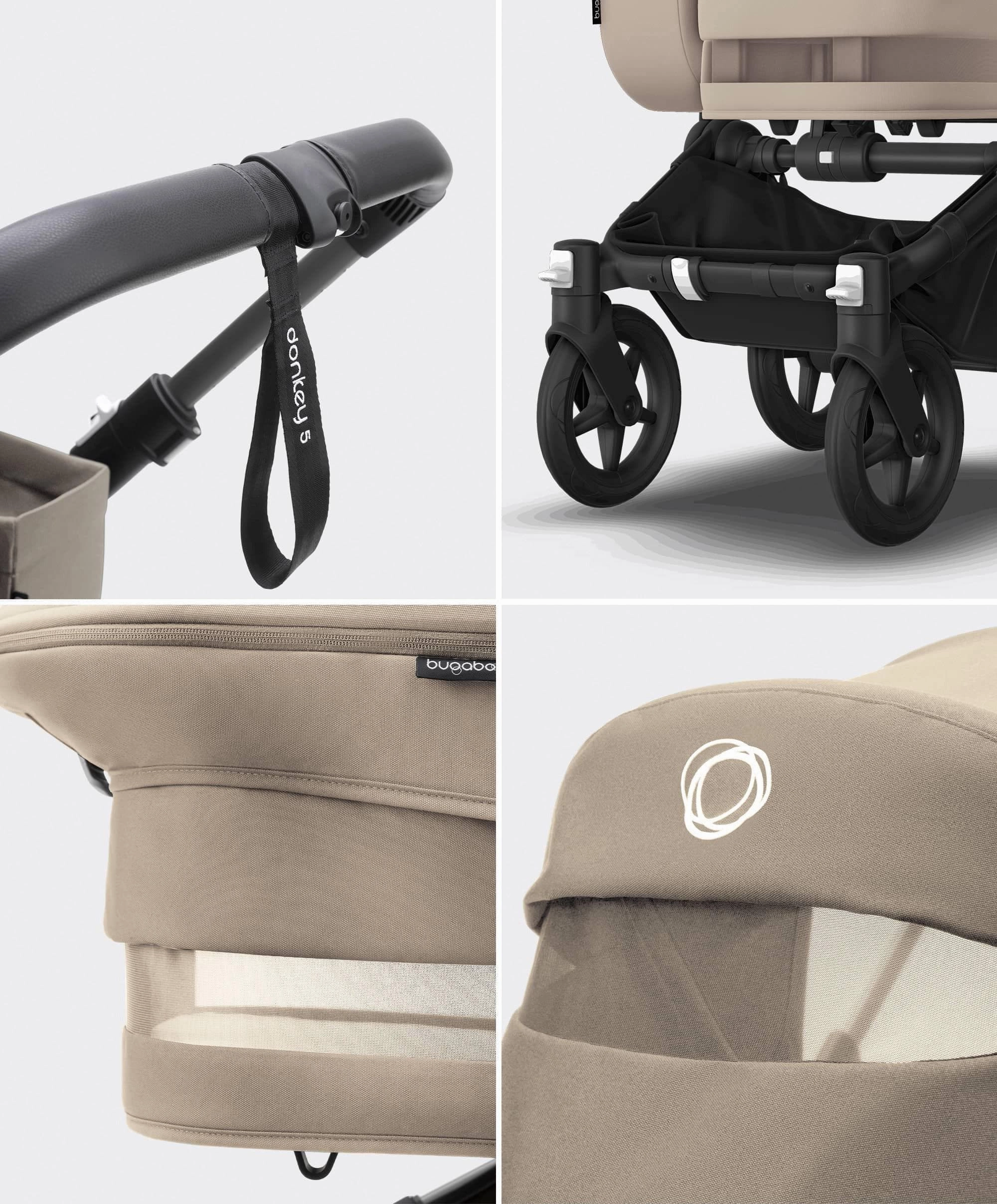 Bugaboo Donkey 5 Mono Complete Pushchair Ultimate Bundle with Cloud T Car Seat & Base - Taupe