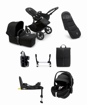Bugaboo Donkey 5 Mono Complete Pushchair Ultimate Bundle with Maxi-Cosi Pebble 360 Pro Car Seat & Base - Black