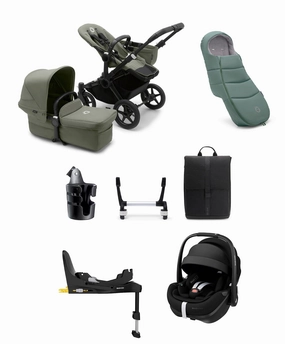 Bugaboo Donkey 5 Mono Complete Pushchair Ultimate Bundle with Maxi-Cosi Pebble 360 Pro Car Seat & Base - Forest Green