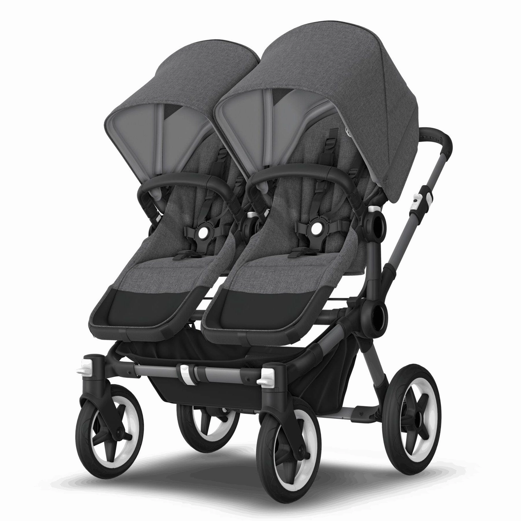 Bugaboo Donkey 5 Twin Complete Cloud T Travel System - Grey Mlange