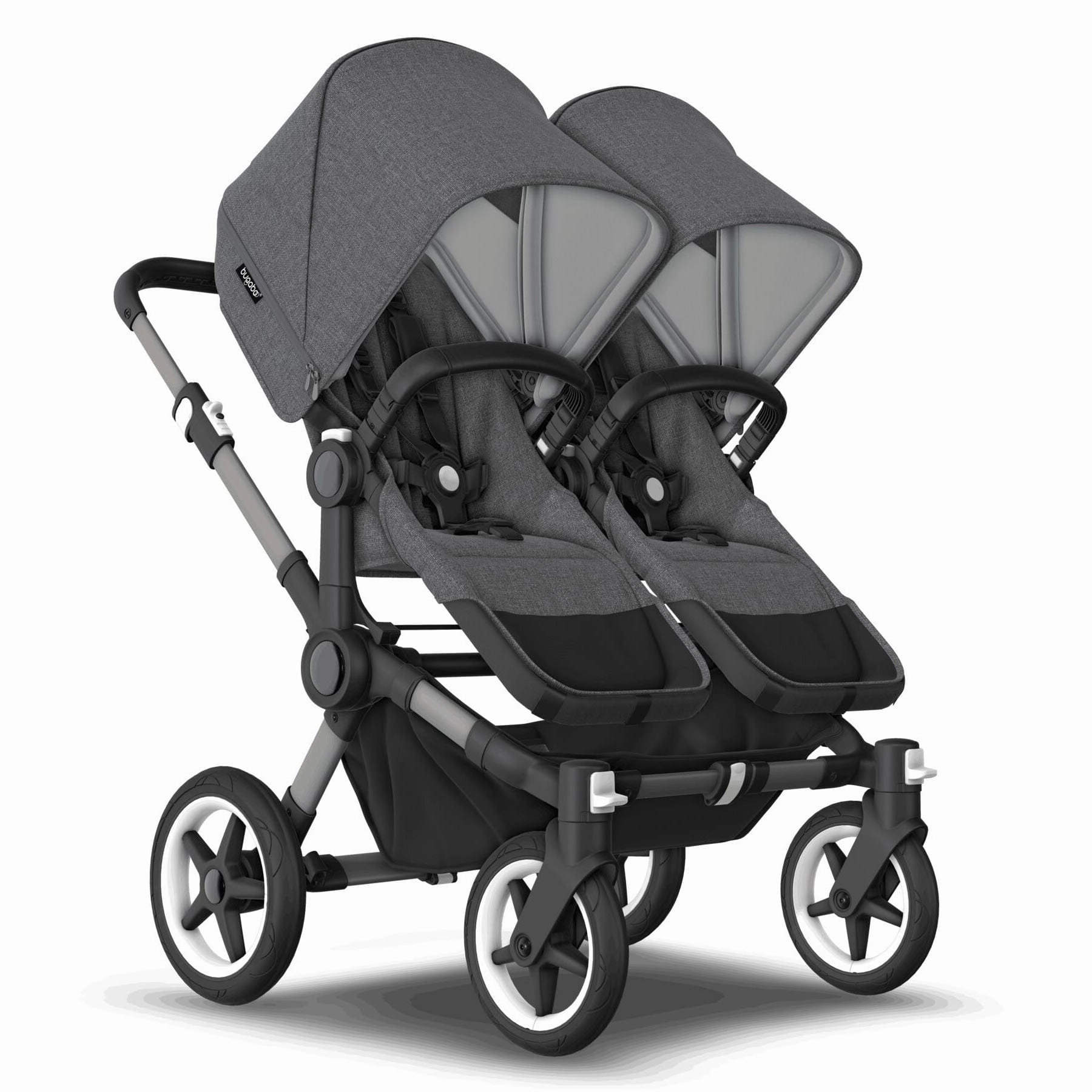 Bugaboo Donkey 5 Twin Complete Turtle Travel System - Grey Mlange