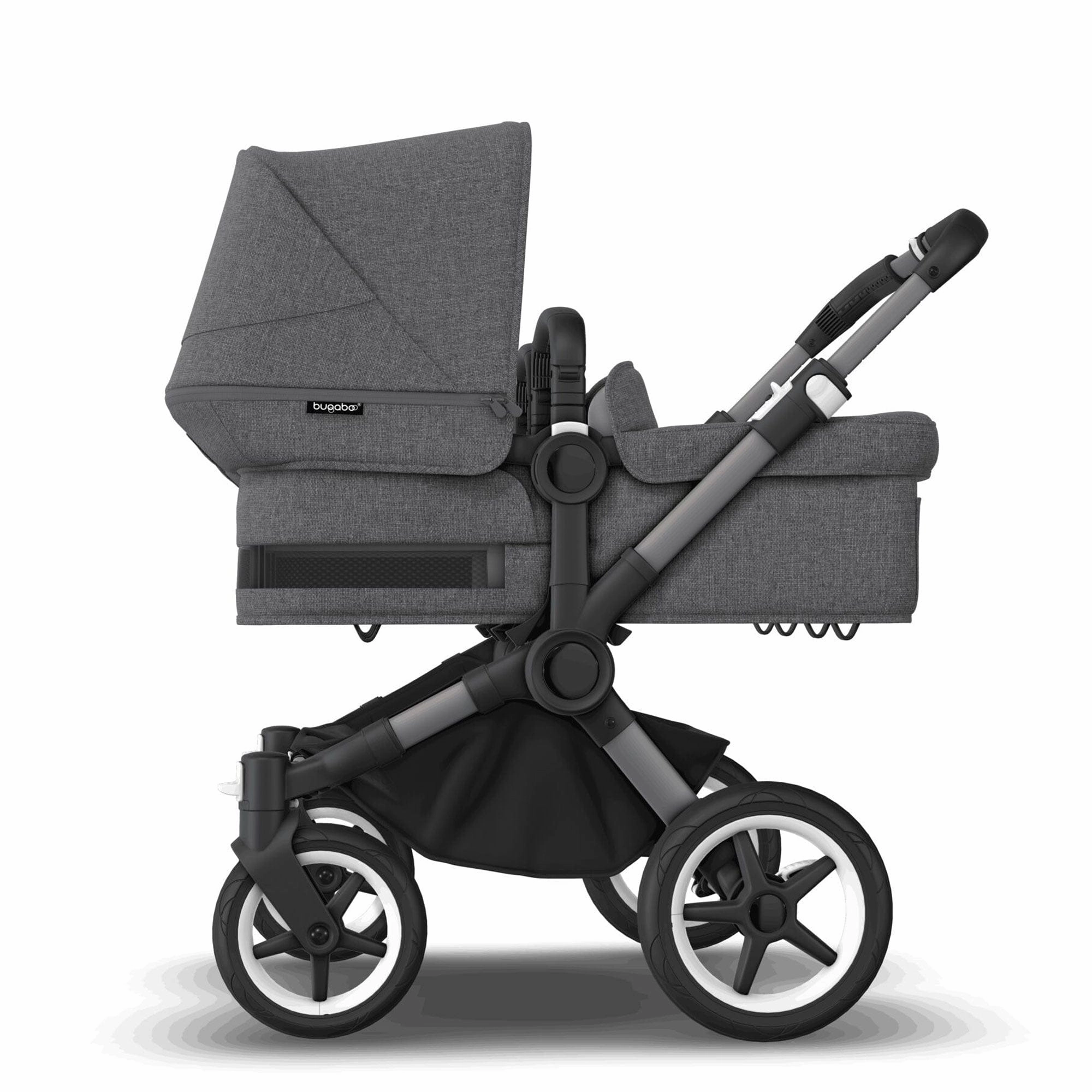 Bugaboo Donkey 5 Twin Complete Turtle Travel System - Grey Mlange