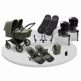 Bugaboo, Donkey 5 Twin Ultimate Newborn Bundle with Turtle Air