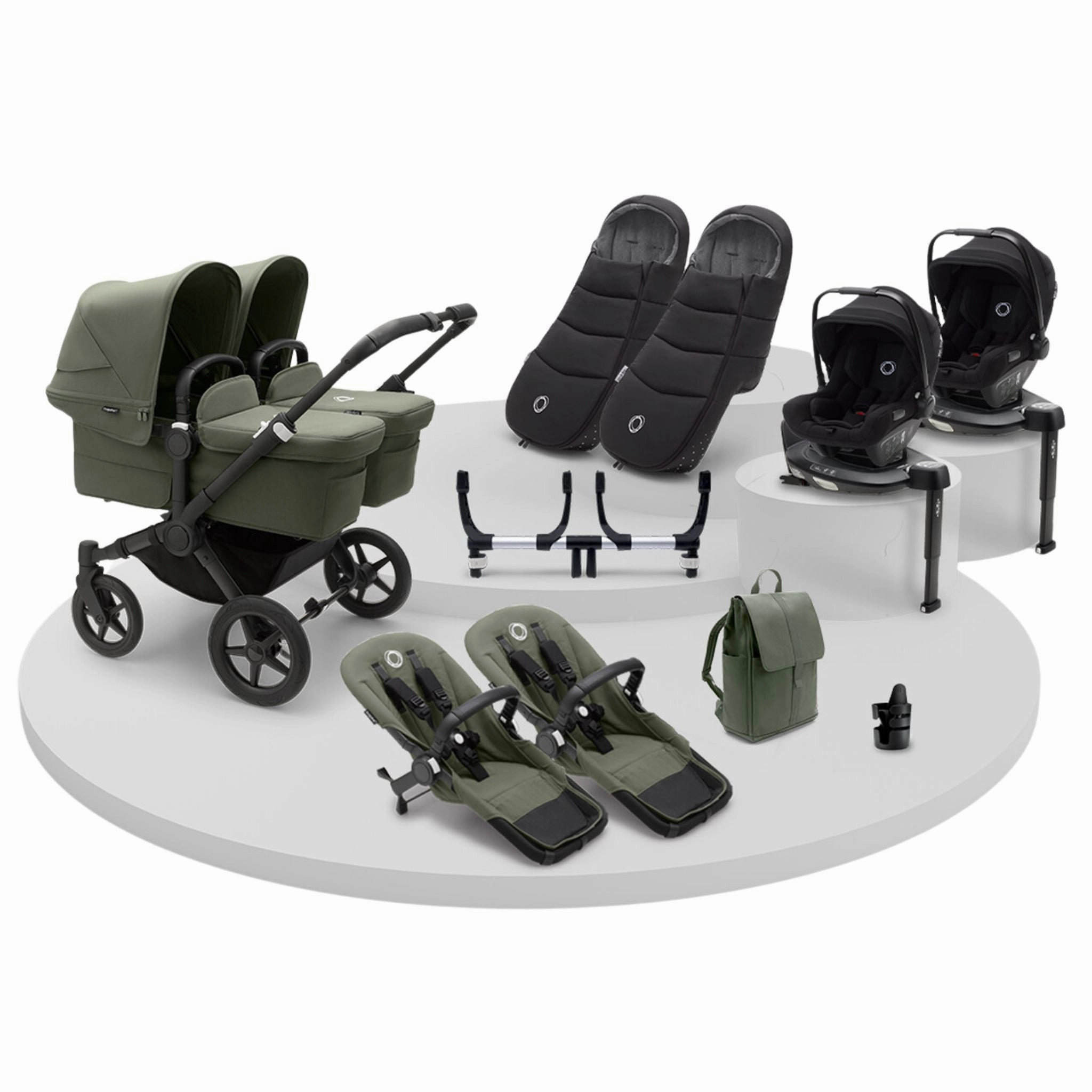Bugaboo, Donkey 5 Twin Ultimate Newborn Bundle with Turtle Air
