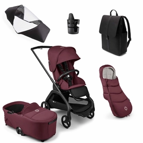 Bugaboo Dragonfly Complete Bundle - Black/Dark Cherry