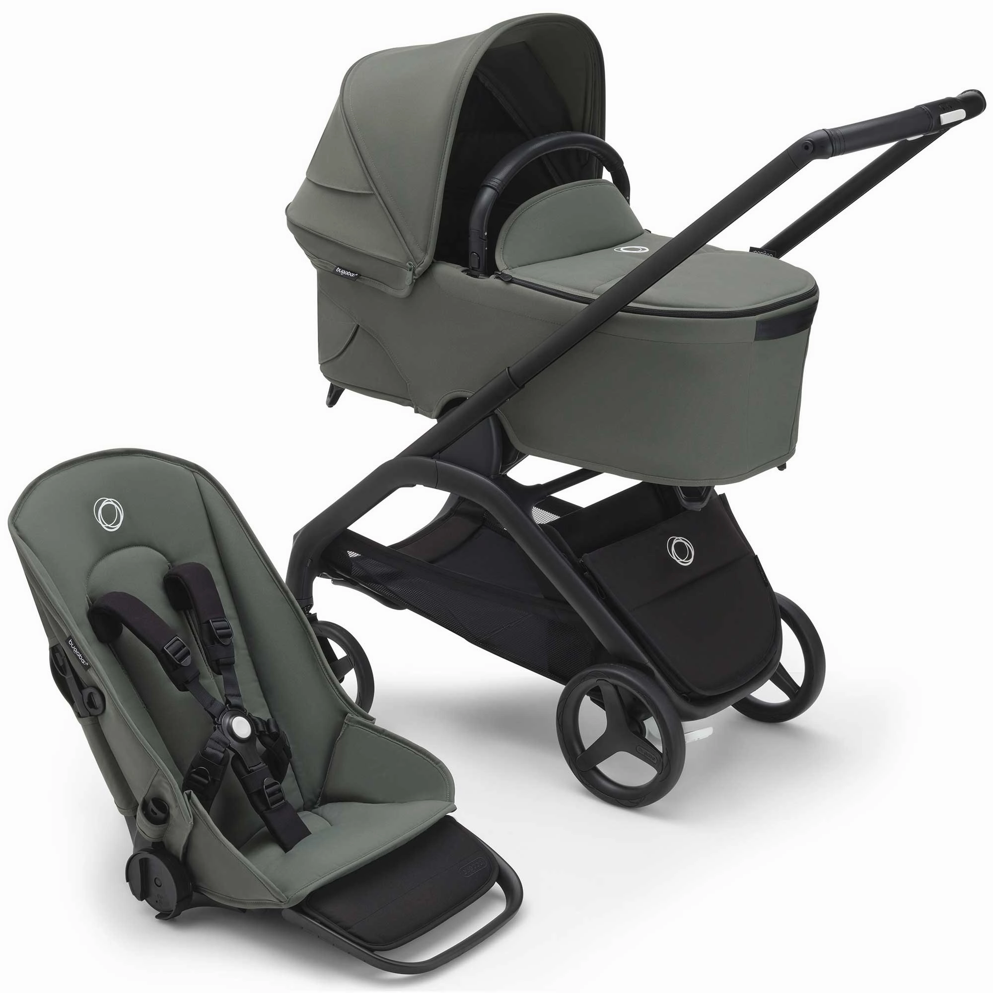 Bugaboo Dragonfly Complete Pram - Black/Forest Green