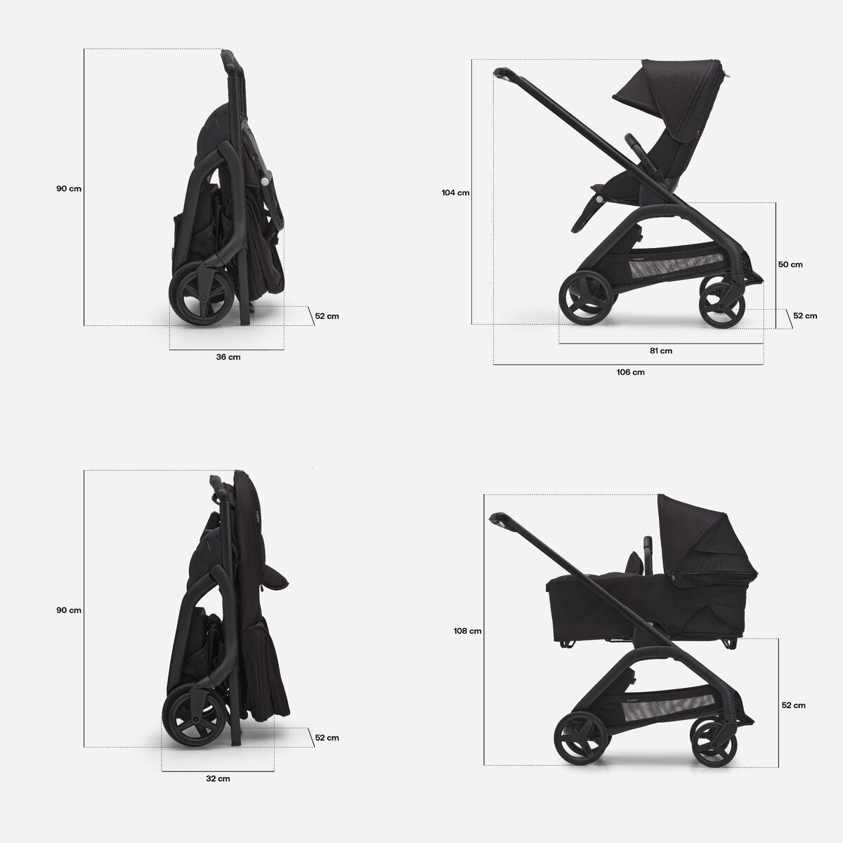 Bugaboo, Dragonfly Ultimate Newborn Bundle, Skyline Blue