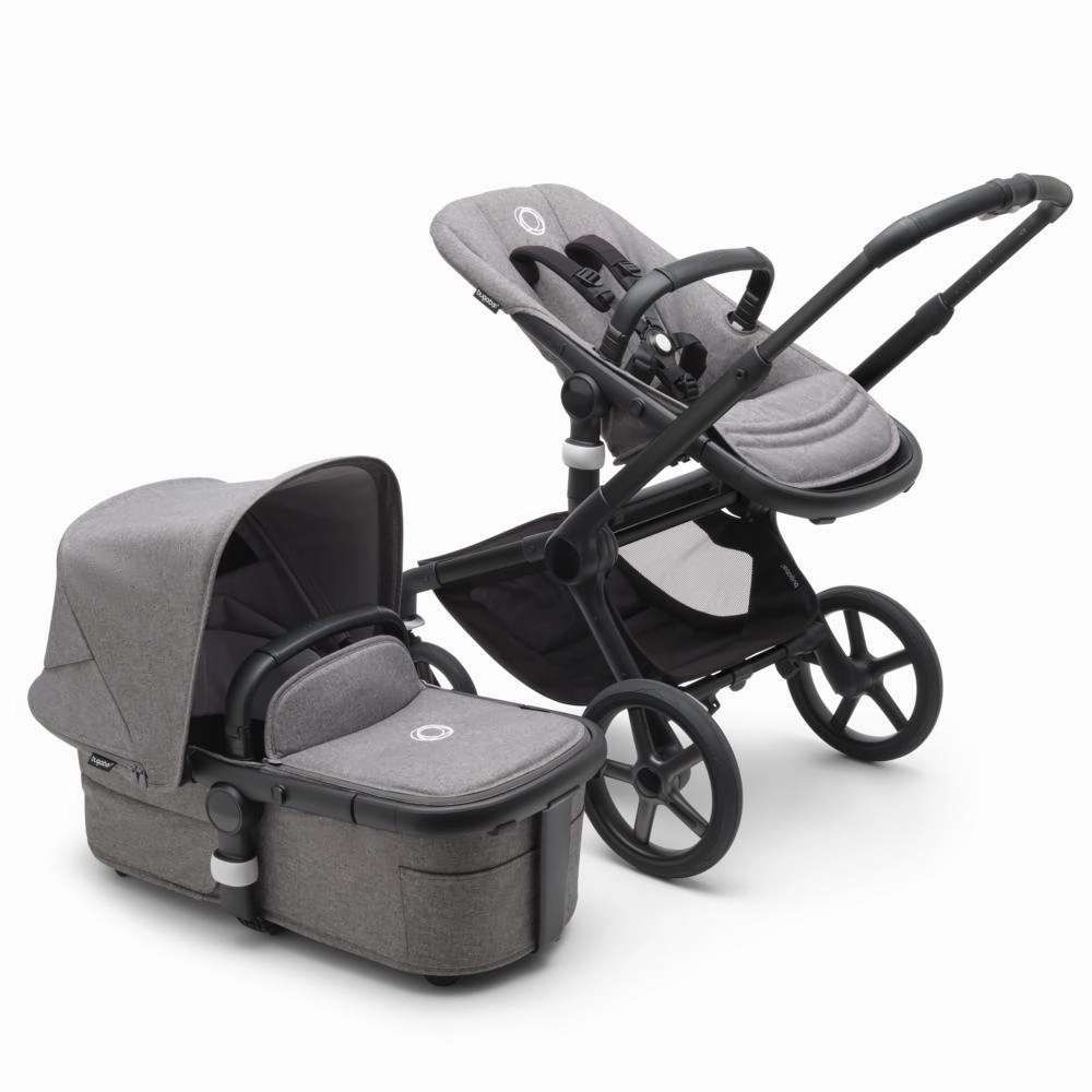 Bugaboo, Fox 5 Complete Pushchair, Black/Grey Melange
