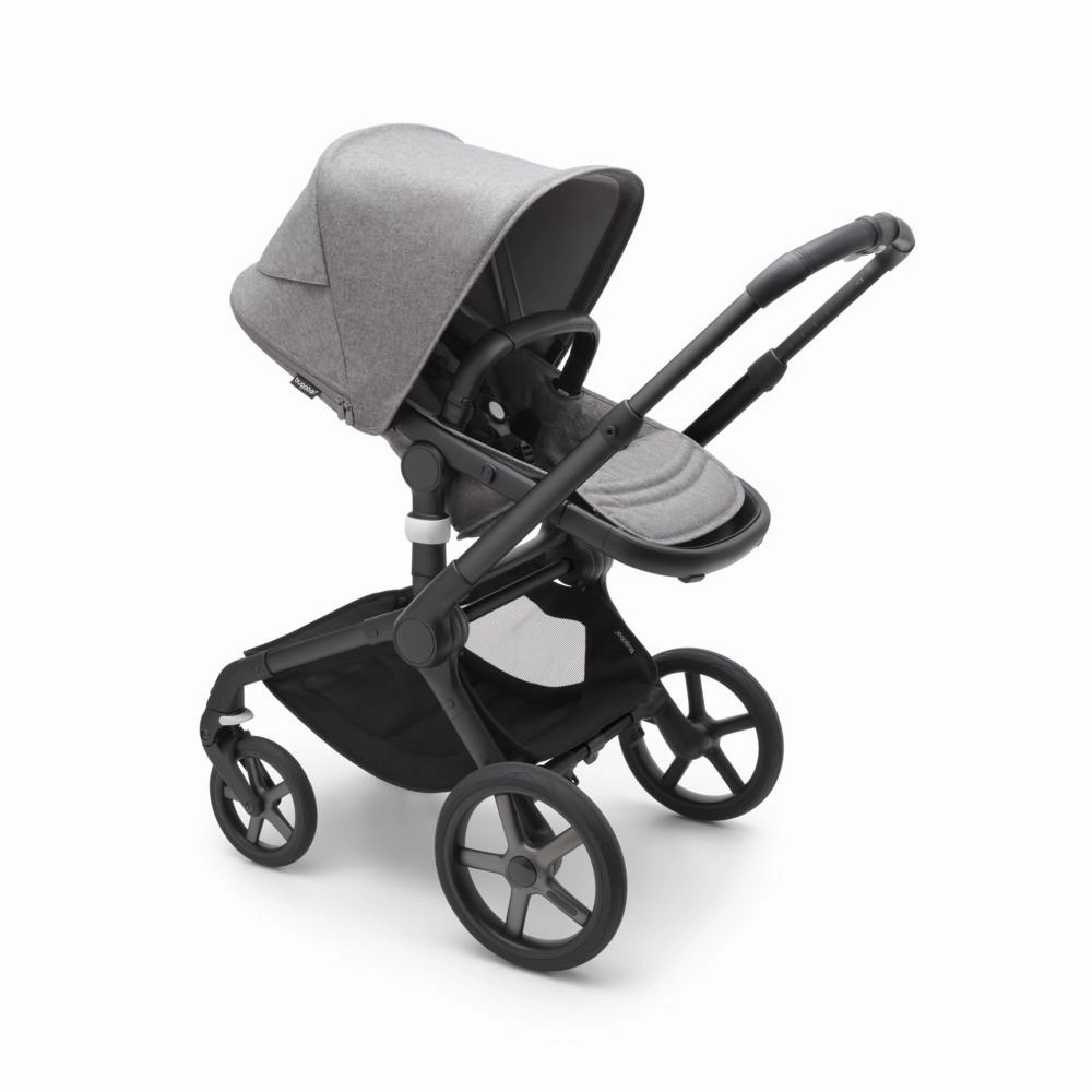 Bugaboo, Fox 5 Complete Travel Bundle w/ Aton B2, Black/Grey Melange