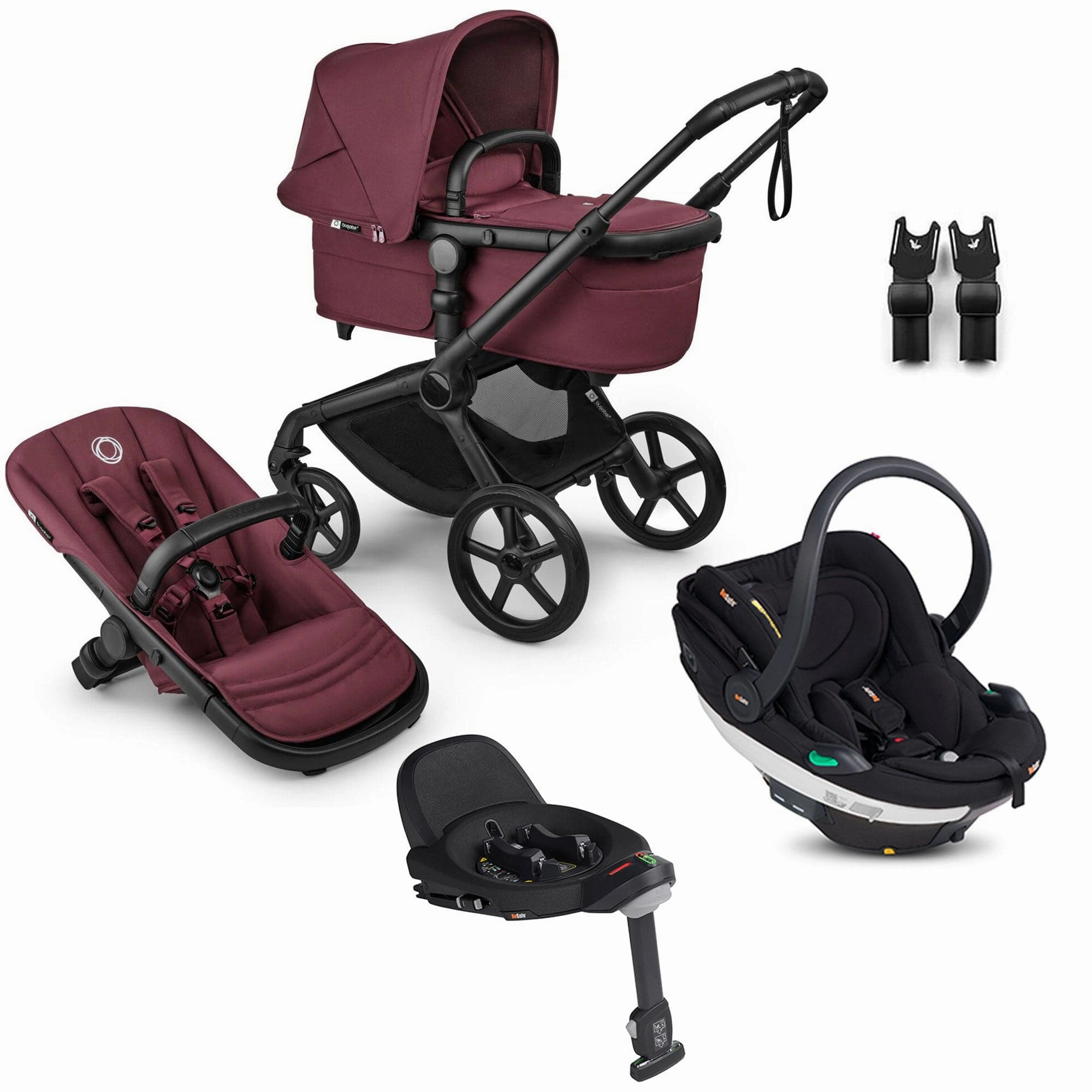 Bugaboo Fox 5 Renew BeSafe Travel System Bundle - Dark Cherry