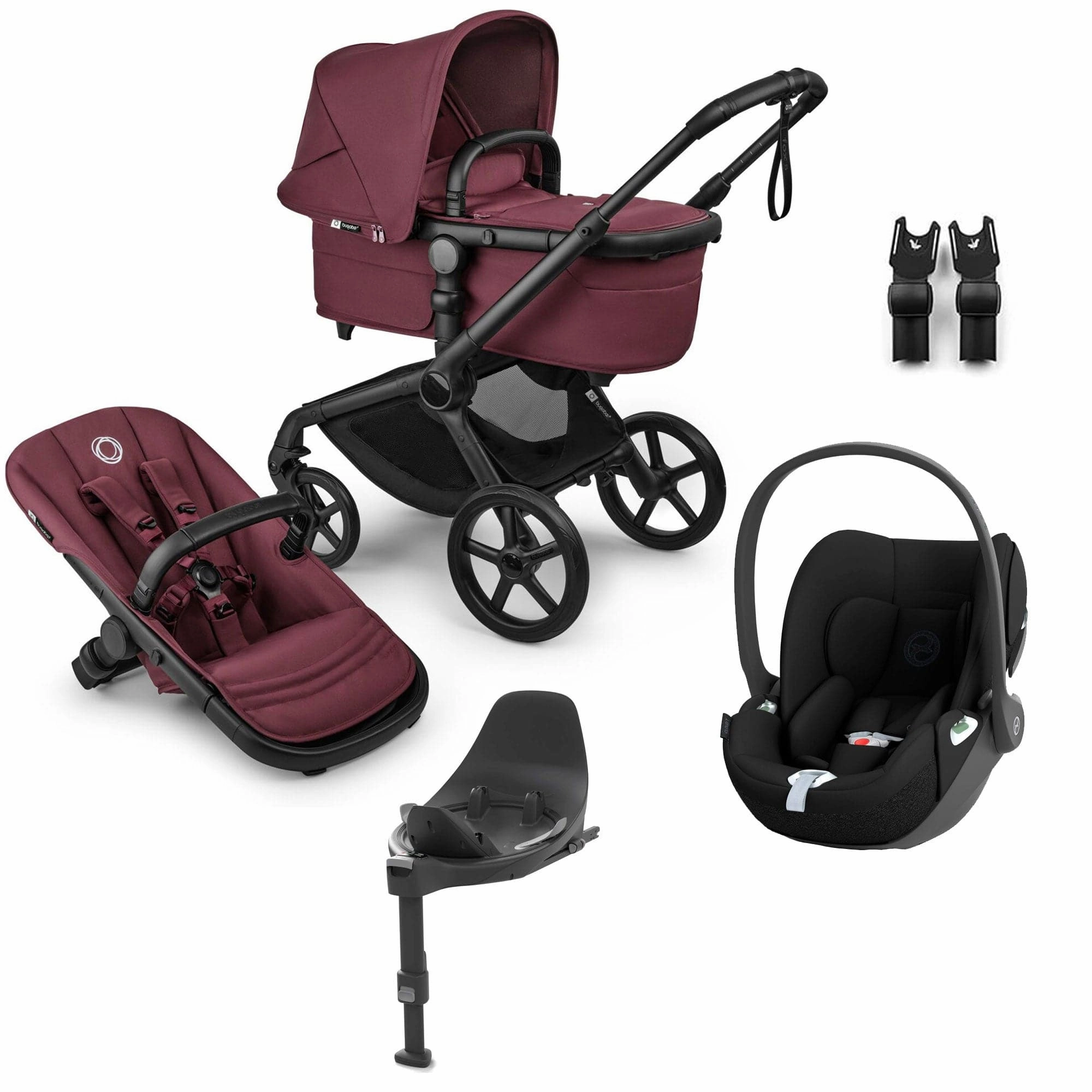 Bugaboo Fox 5 Renew Cybex Travel System - Dark Cherry