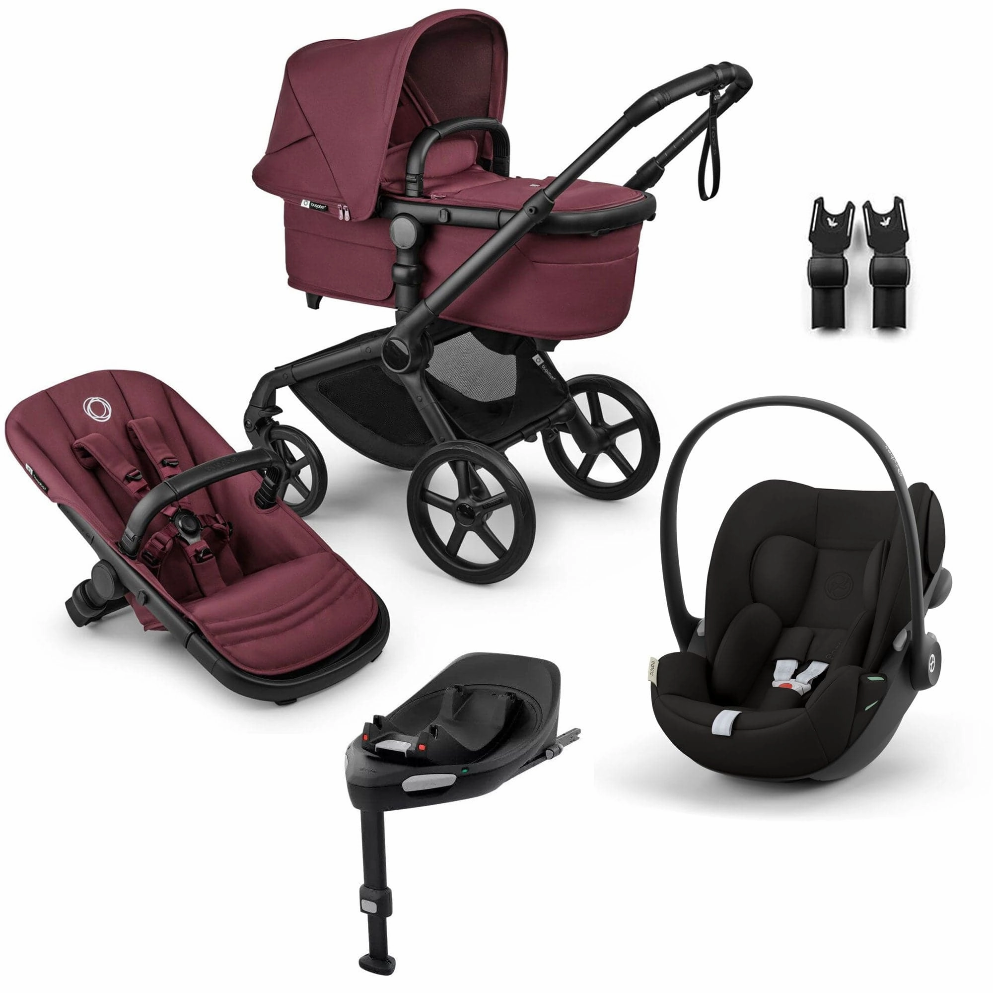 Bugaboo Fox 5 Renew Cybex Travel System - Dark Cherry