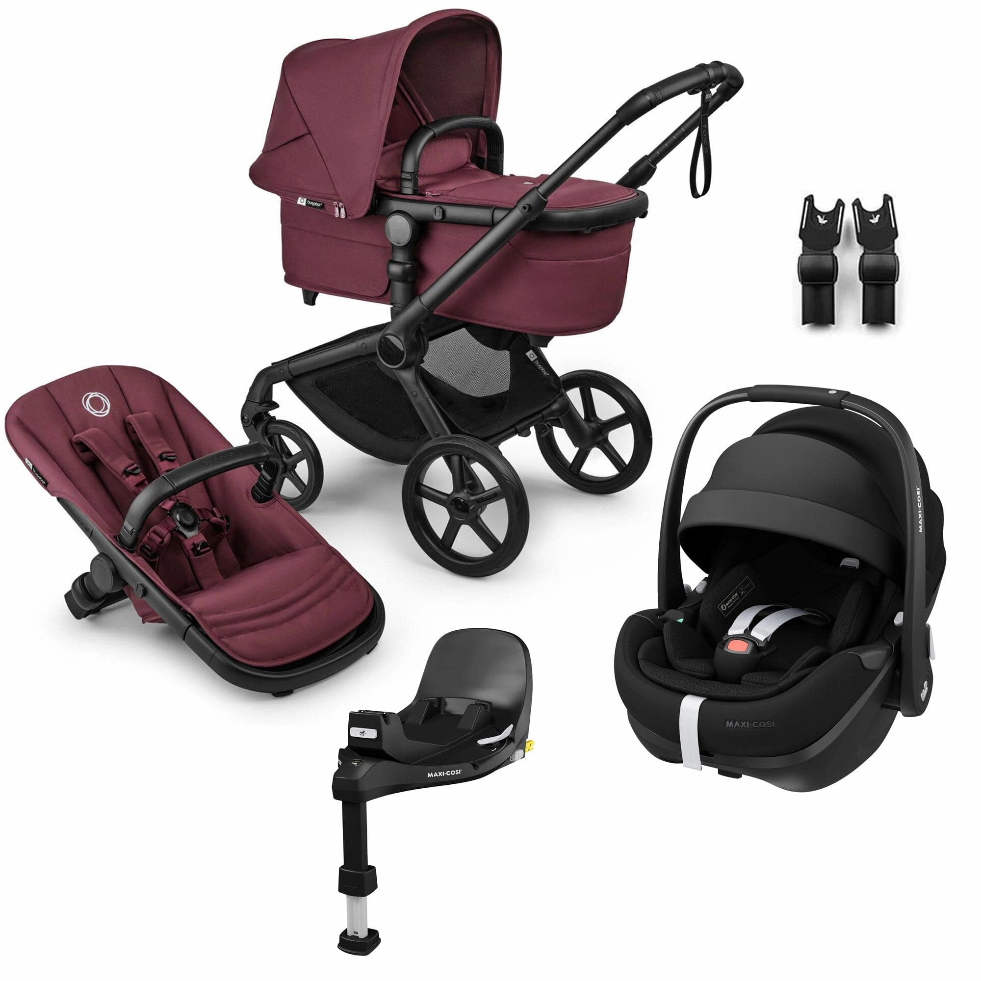 Bugaboo Fox 5 Renew Maxi-Cosi Travel System - Dark Cherry