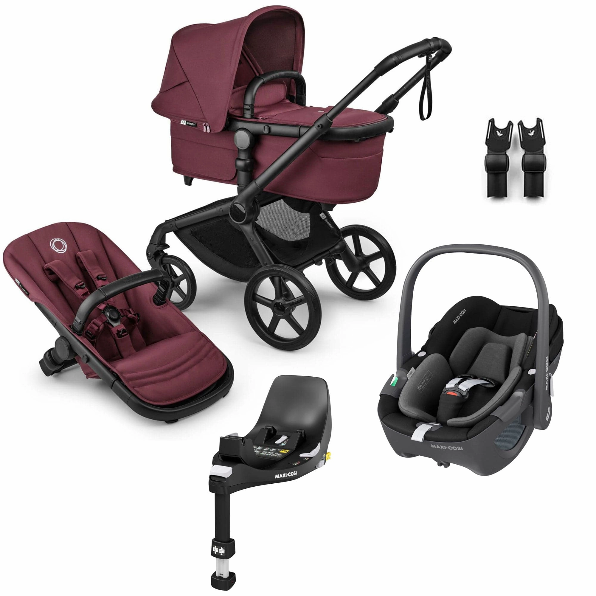 Bugaboo Fox 5 Renew Maxi-Cosi Travel System - Dark Cherry