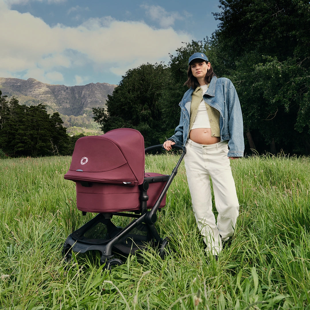 Bugaboo, Fox 5 Renew Travel System with Cybex Cloud T, Black/Dark Cherry