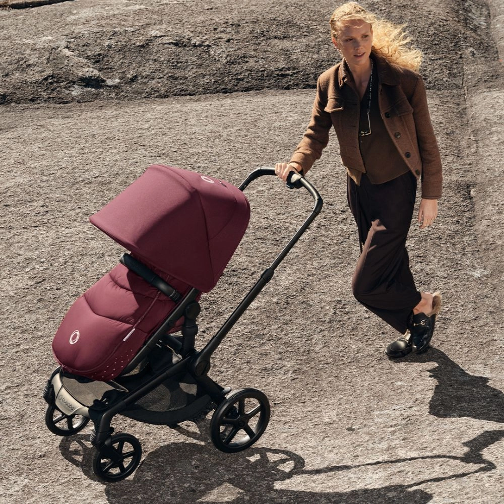 Bugaboo, Fox 5 Renew Travel System with Cybex Cloud T, Black/Dark Cherry